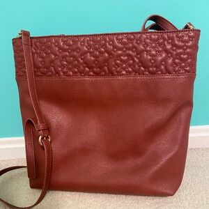 Lauren Conrad Tote Bag Womens Burgundy Faux Leather Shoulder Purse Tote